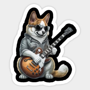 Dog Playing Guitar Sticker